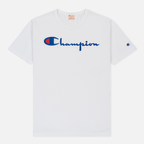Мужская футболка Champion Reverse Weave Classic Crew Neck Script Logo White