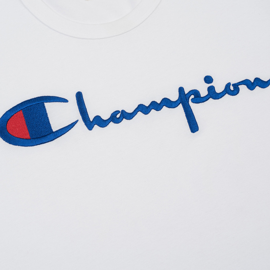 Мужская футболка Champion Reverse Weave Classic Crew Neck Script Logo White