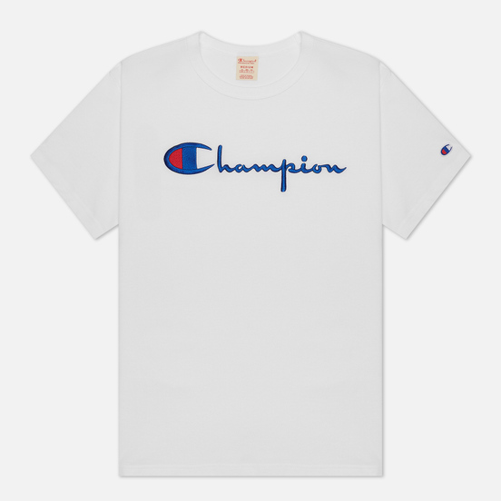 Мужская футболка Champion Reverse Weave Classic Crew Neck Script Logo White