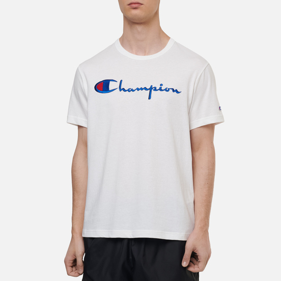 Мужская футболка Champion Reverse Weave Classic Crew Neck Script Logo White