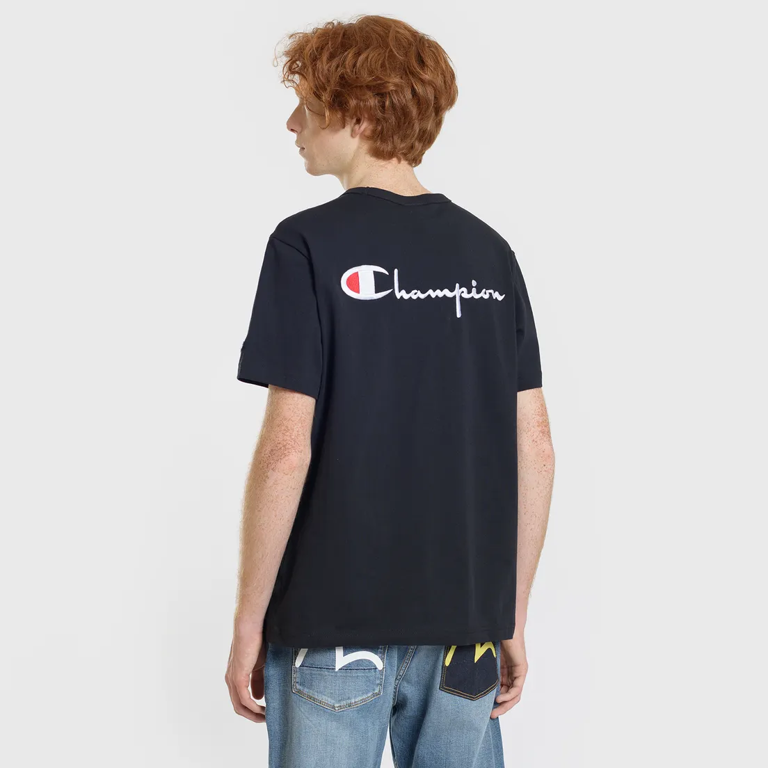 Champion Reverse Weave Мужская футболка Crew Neck Back Script Logo