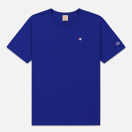 Мужская футболка Champion Reverse Weave Crew Neck Back Script Logo Clematis Blue