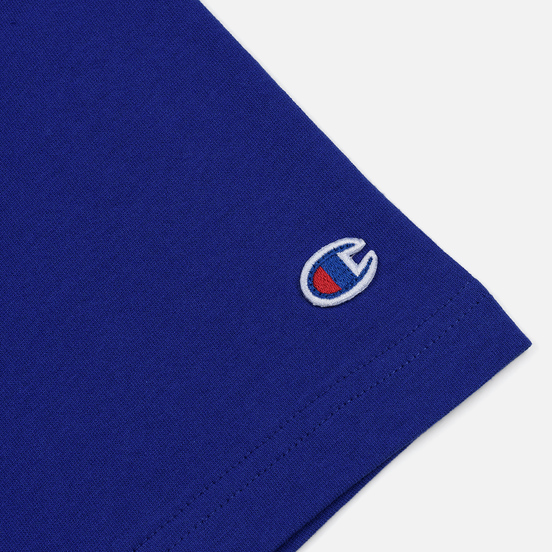 Мужская футболка Champion Reverse Weave Crew Neck Back Script Logo Clematis Blue