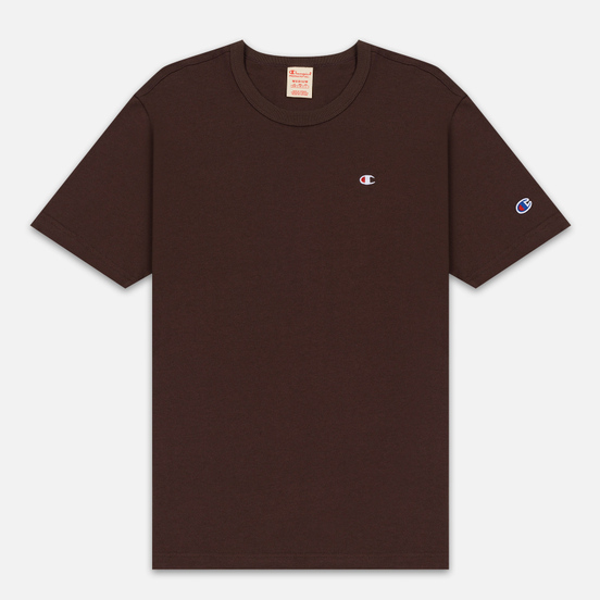 Мужская футболка Champion Reverse Weave Crew Neck Back Script Logo Brown