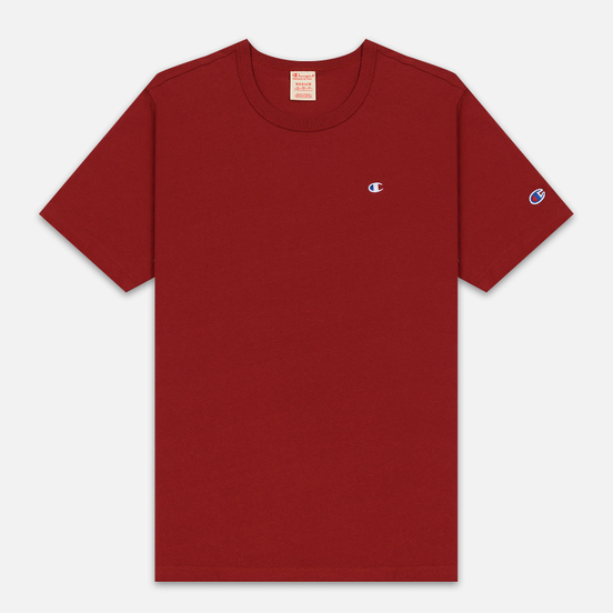 Мужская футболка Champion Reverse Weave Crew Neck Back Script Logo Dark Red