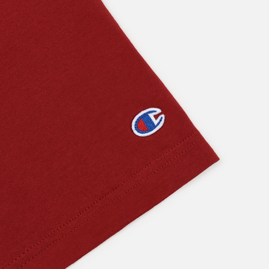 Мужская футболка Champion Reverse Weave Crew Neck Back Script Logo Dark Red