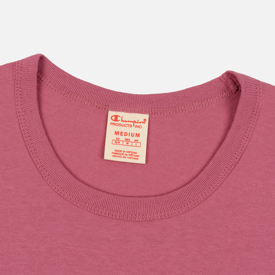 Мужская футболка Champion Reverse Weave Crew Neck Back Script Logo Heather Rose