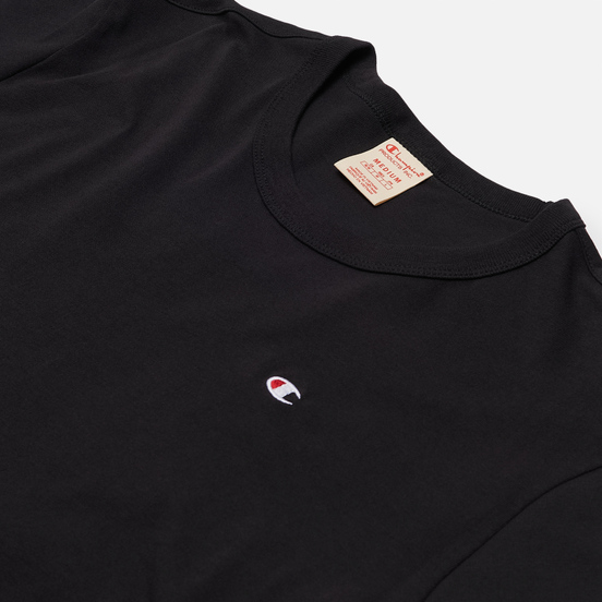 Мужская футболка Champion Reverse Weave Logo Chest & Sleeve Crew Neck Black