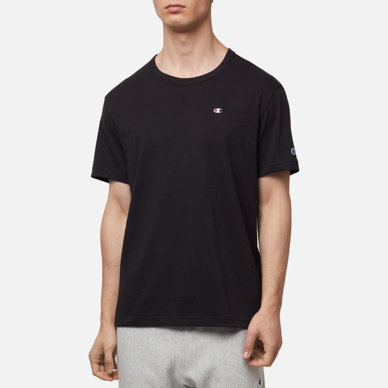 Мужская футболка Champion Reverse Weave Logo Chest & Sleeve Crew Neck Black