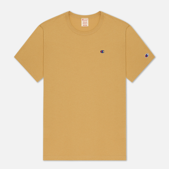 Мужская футболка Champion Reverse Weave Logo Chest & Sleeve Crew Neck Camel