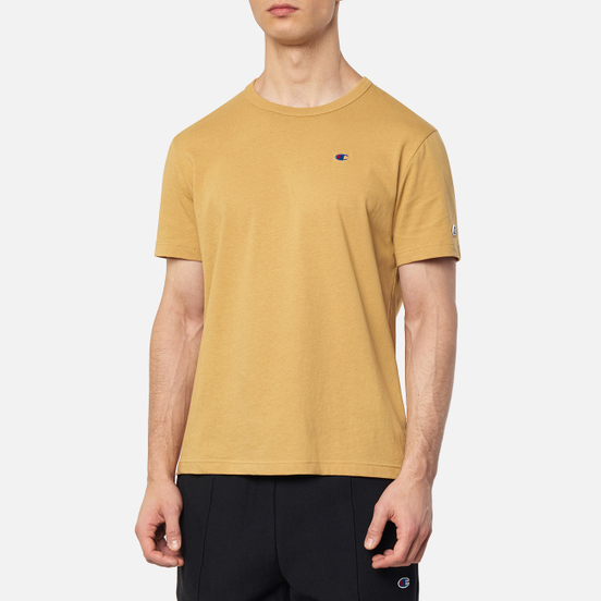 Мужская футболка Champion Reverse Weave Logo Chest & Sleeve Crew Neck Camel