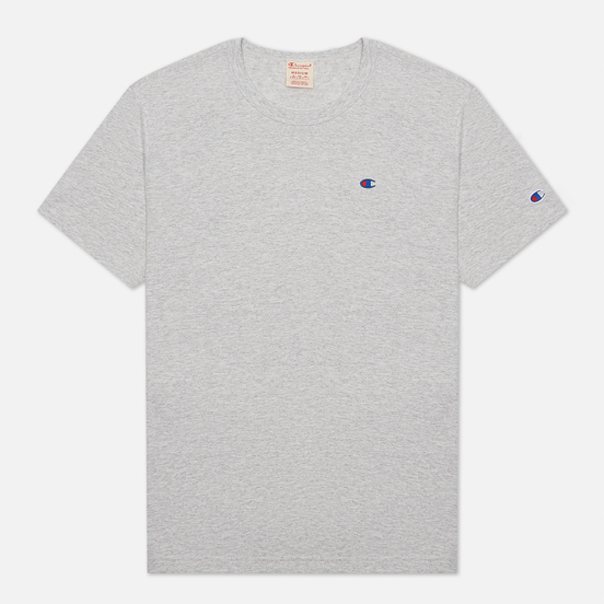 Мужская футболка Champion Reverse Weave Logo Chest & Sleeve Crew Neck Light Grey