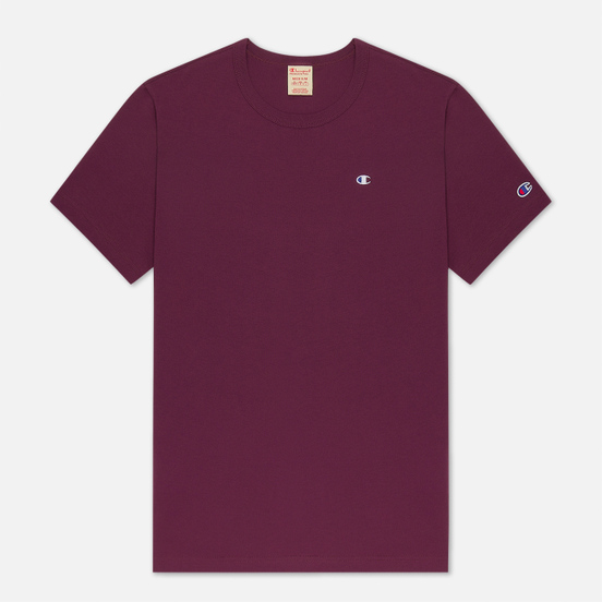 Мужская футболка Champion Reverse Weave Logo Chest & Sleeve Crew Neck Maroon