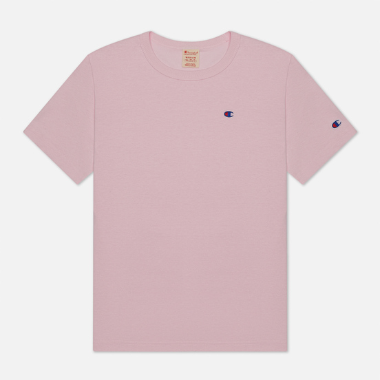 Мужская футболка Champion Reverse Weave Logo Chest & Sleeve Crew Neck Pink