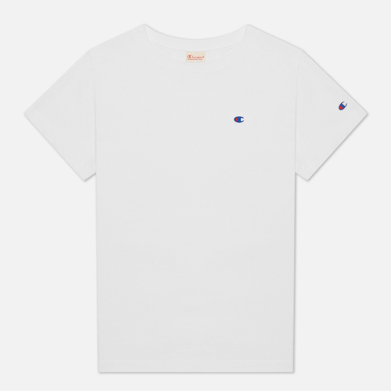 Мужская футболка Champion Reverse Weave Logo Chest & Sleeve Crew Neck White
