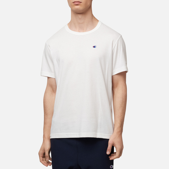 Мужская футболка Champion Reverse Weave Logo Chest & Sleeve Crew Neck White