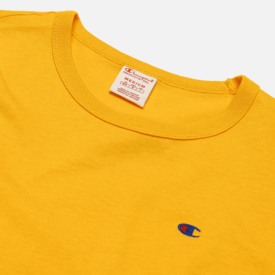 Мужская футболка Champion Reverse Weave Logo Chest & Sleeve Crew Neck Zinc Yellow