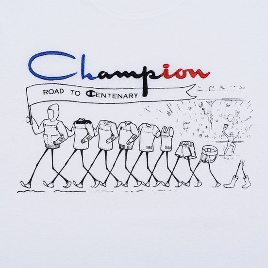 Мужская футболка Champion Reverse Weave Archive Centenary Print Crew Neck White