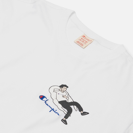 Мужская футболка Champion Reverse Weave Reclining Character Brilliant White