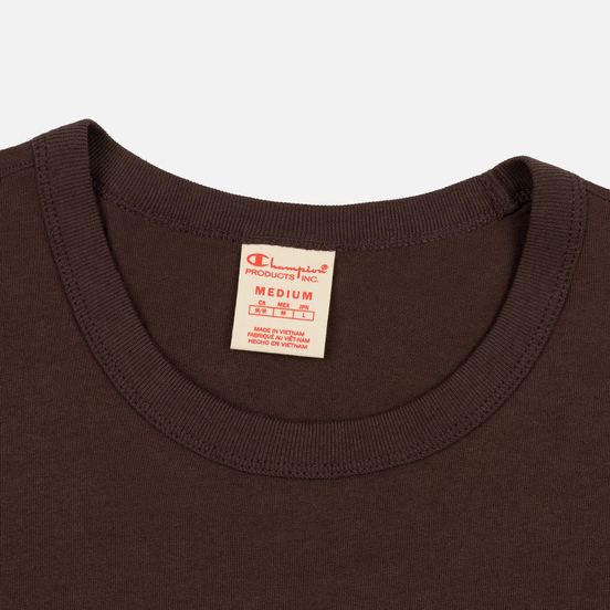 Мужская футболка Champion Reverse Weave Small Script Logo Brown