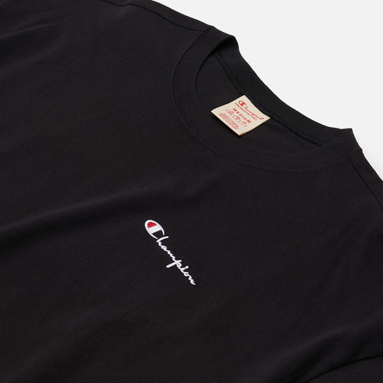 Мужская футболка Champion Reverse Weave Small Script Logo Muscle Fit Black