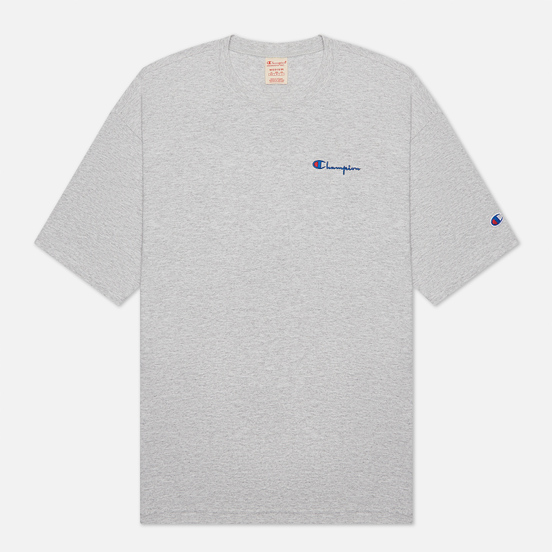 Мужская футболка Champion Reverse Weave Small Script Logo Muscle Fit Light Grey