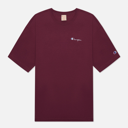 Мужская футболка Champion Reverse Weave Small Script Logo Muscle Fit, цвет бордовый, размер S