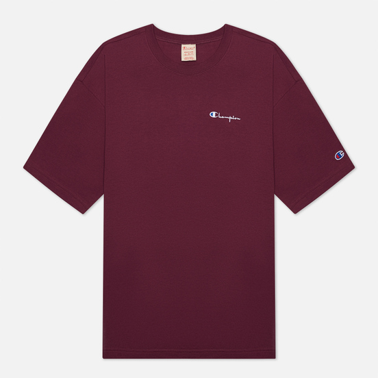 Мужская футболка Champion Reverse Weave Small Script Logo Muscle Fit Maroon