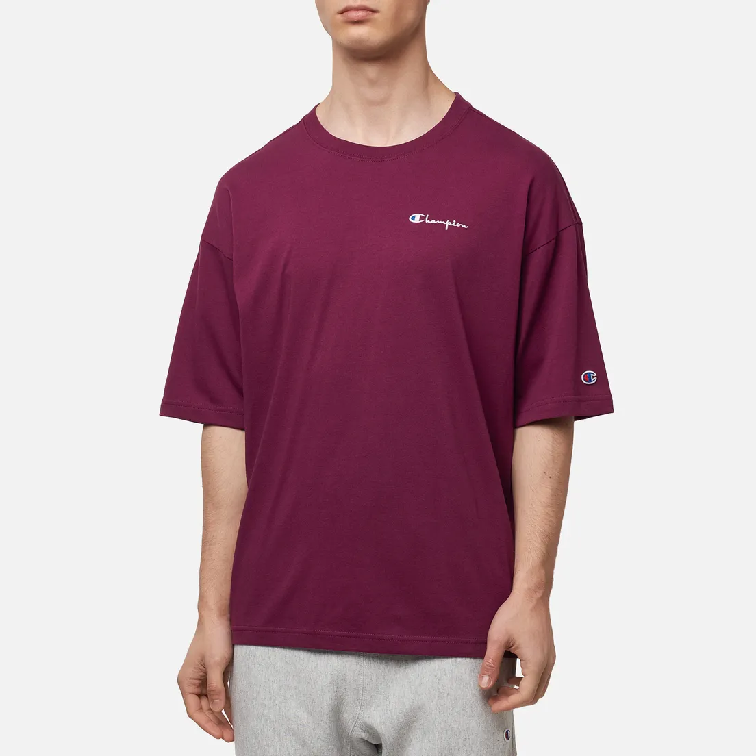 Champion Reverse Weave Мужская футболка Small Script Logo Muscle Fit
