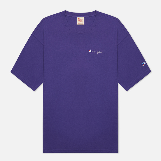 Мужская футболка Champion Reverse Weave Small Script Logo Muscle Fit Purple