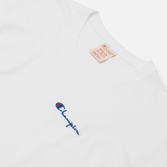 Мужская футболка Champion Reverse Weave Small Script Logo Muscle Fit White