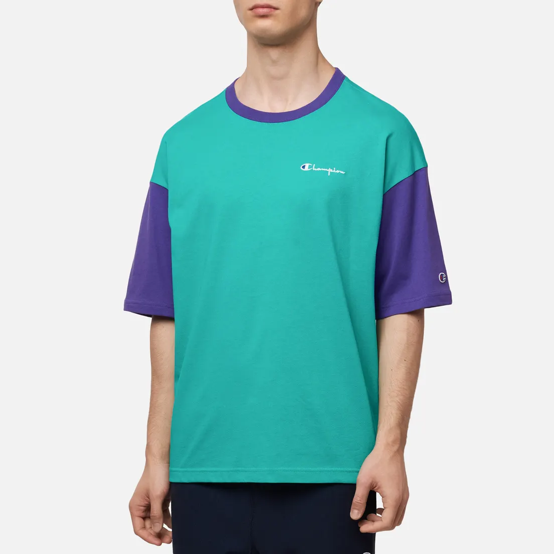 Champion Reverse Weave Мужская футболка Small Script & Logo Sleeve Bicolor