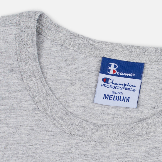 Мужская футболка Champion Reverse Weave x Beams Vertical Zip Grey Marl