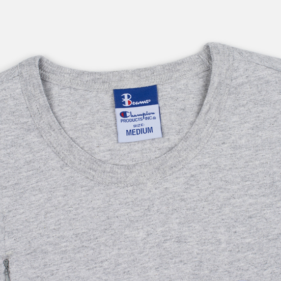 Мужская футболка Champion Reverse Weave x Beams Vertical Zip Grey Marl