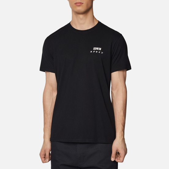 Мужская футболка Edwin Edwin Logo Chest Black Garment Washed