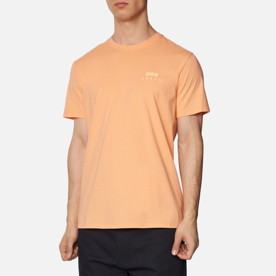 Мужская футболка Edwin Edwin Logo Chest Cantaloupe Garment Wash