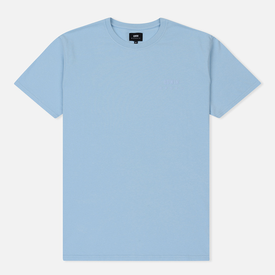 Мужская футболка Edwin Edwin Logo Chest Coole Blue Garment Washed