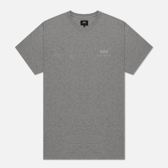 Мужская футболка Edwin Edwin Logo Chest Grey Marl Garment Wash
