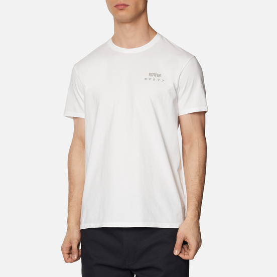 Мужская футболка Edwin Edwin Logo Chest White Garment Washed