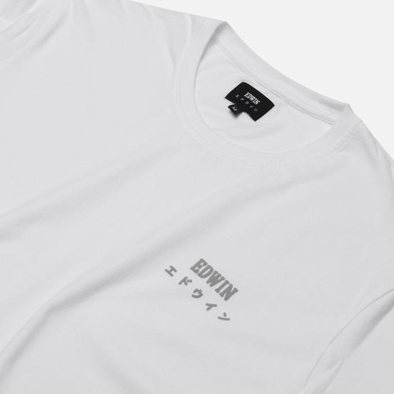 Мужская футболка Edwin Edwin Logo Chest White Garment Washed