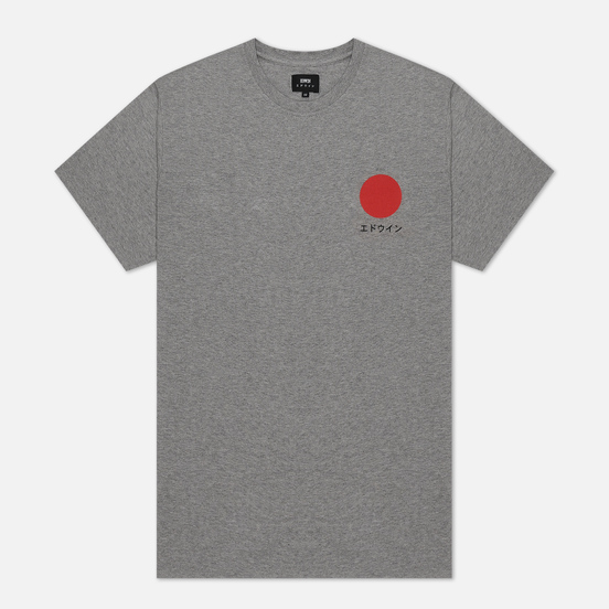 Мужская футболка Edwin Japanese Sun Grey Marl Garment Washed