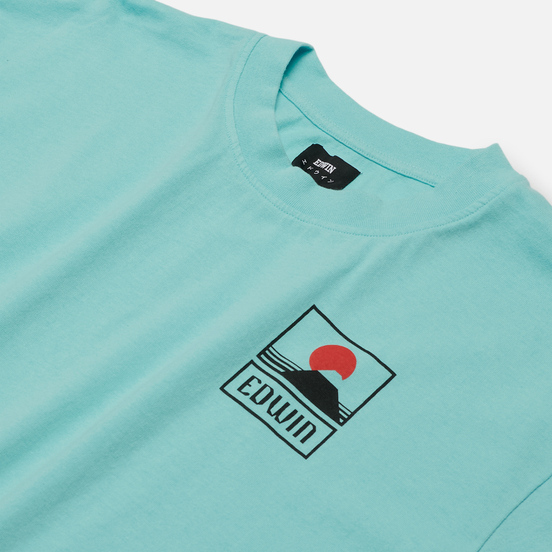 Мужская футболка Edwin Sunset On Mount Fuji Angel Blue Garment Wash