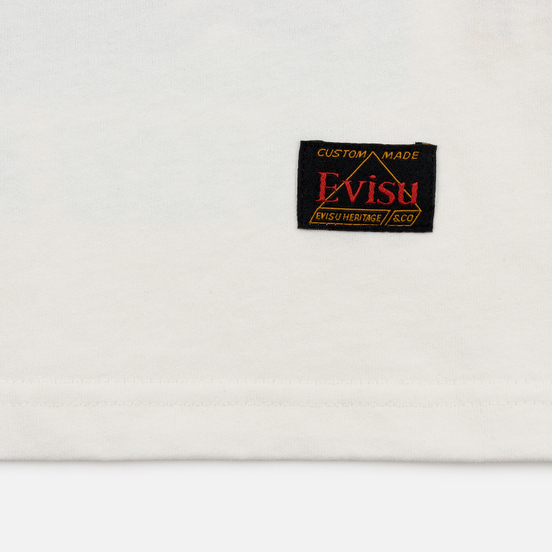 Мужская футболка Evisu Daruma Poster Printed Off White