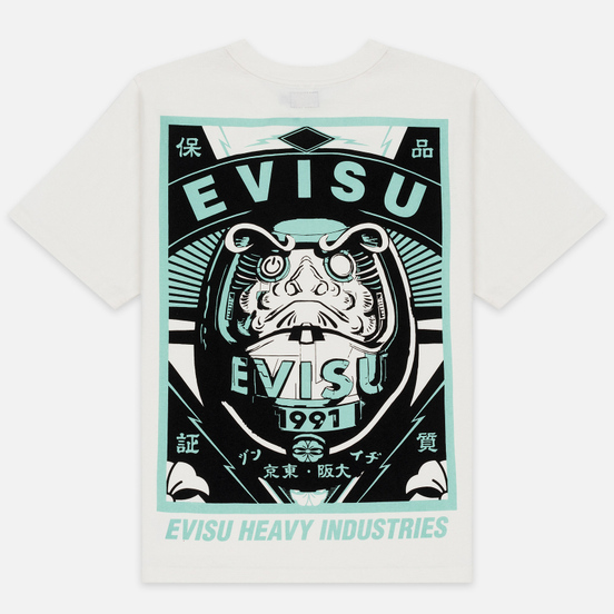 Мужская футболка Evisu Daruma Poster Printed Off White