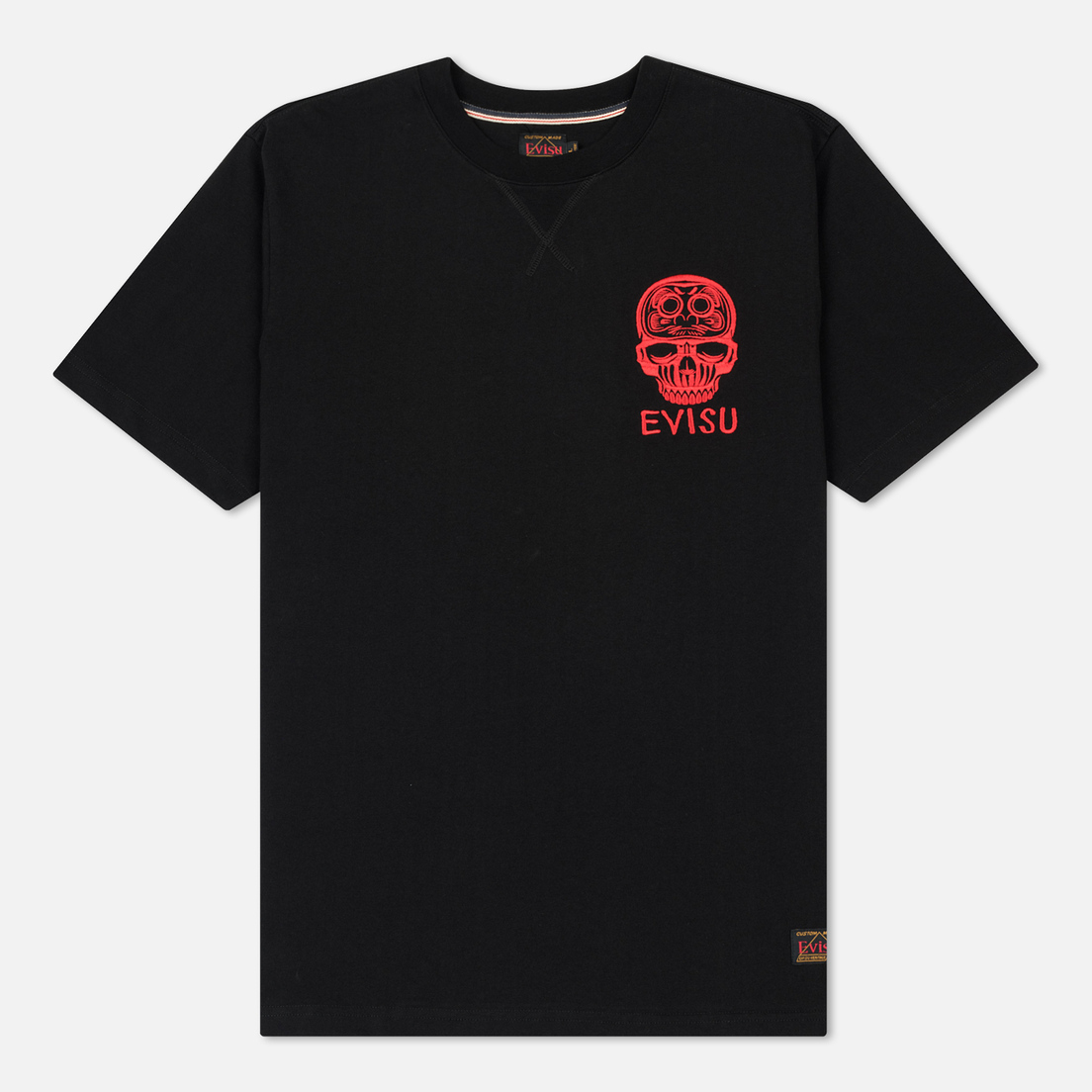 Evisu Мужская футболка Daruma Skull Embroidered