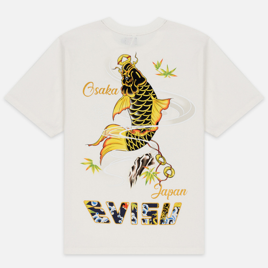 Мужская футболка Evisu Digital Printed Carp Pattern Off White
