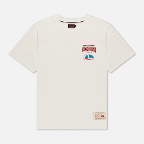 Мужская футболка Evisu Evergreen Daruma Godhead Tiger All Over Printed Off White