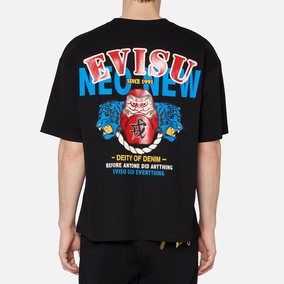 Мужская футболка Evisu Evergreen Daruma Graphic Printed Black