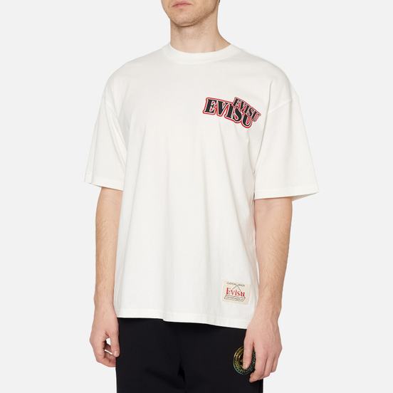 Мужская футболка Evisu Evergreen Daruma Graphic Printed Off White