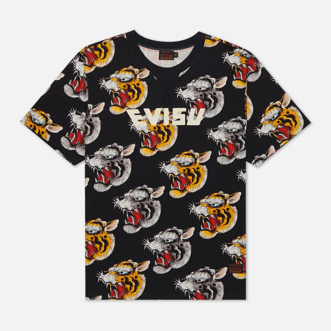 Evisu Мужская футболка Evergreen Tiger Head All Over Printed